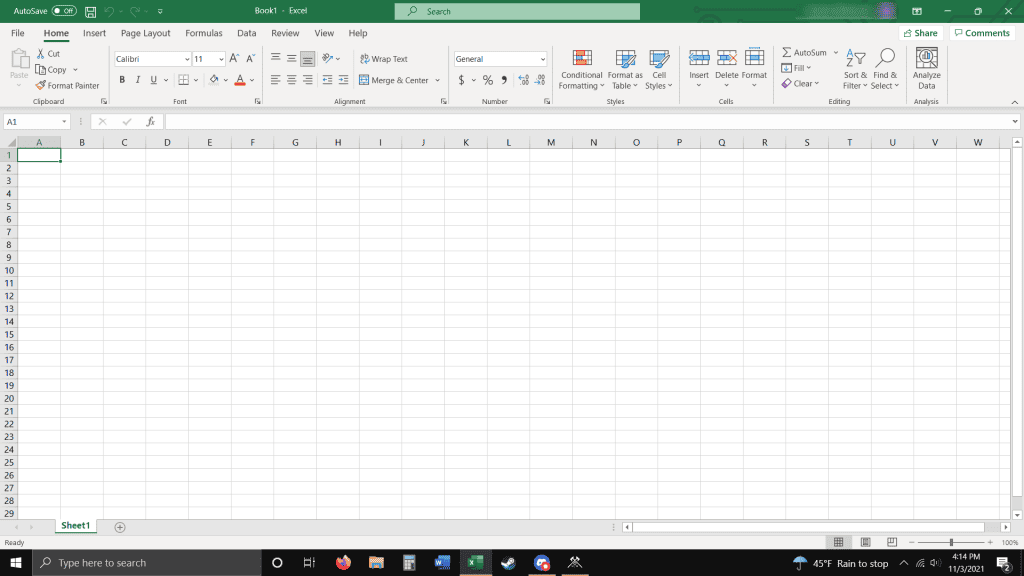 excel spreadsheet