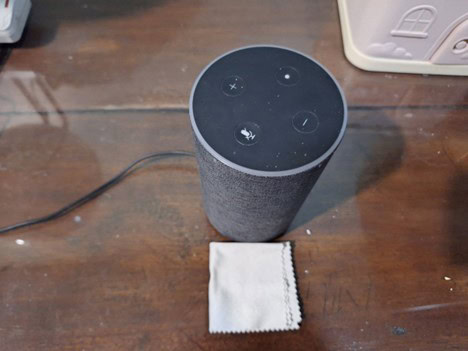 Improve your Alexa's sound quality by cleaning it with microfiber fabric