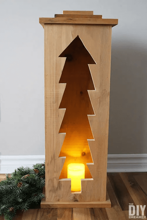 Beautiful Wood Christmas Tree Lantern Craft For Kids Wood Christmas Crafts