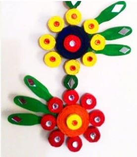 Diwali Decoration Wall Hanging Craft Using Newspaper