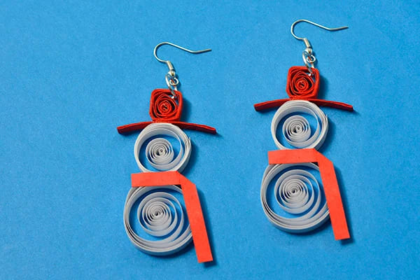 DIY Handmade Santa Earrings Using Quilling Paper