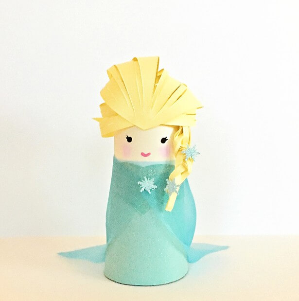 Easy-To-Make Frozen Elsa Toilet Paper roll Craft Idea For Kids Winter Toilet Paper Roll Crafts