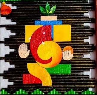 Ganesha Wall Hanging Decoration Craft Idea Using Newspaper