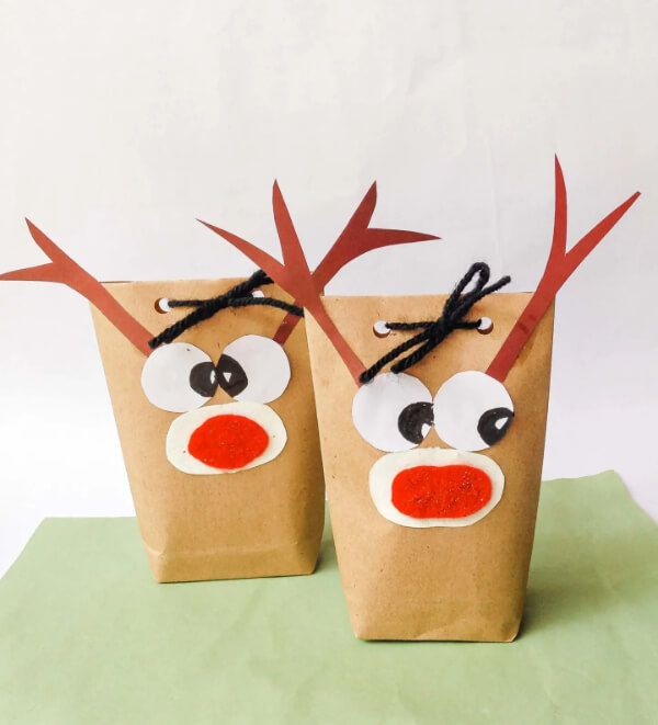 Christmas Paper Bag Reindeer Craft Idea