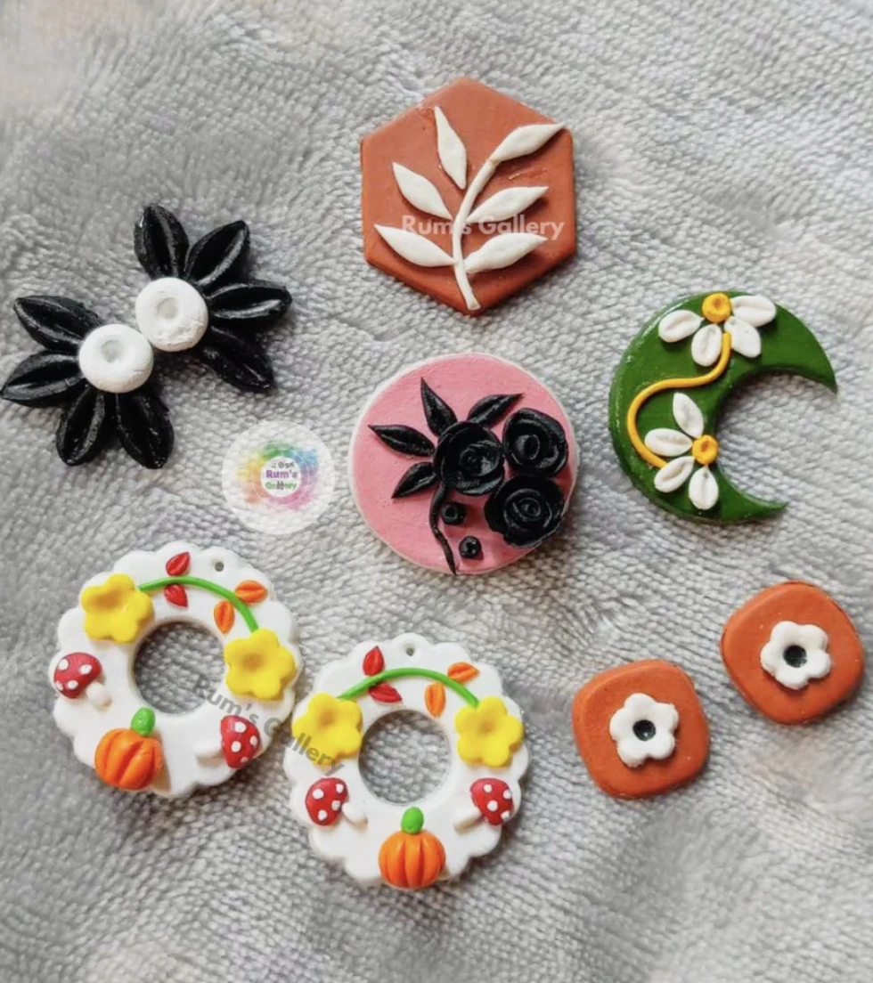 Adorable Airdry Clay Charms: Floral, Botanical, and Autumn-Themed Designs