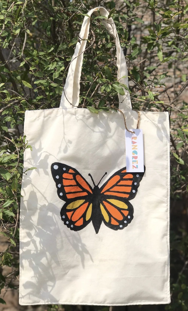Hand-Painted Anime Style Characters on Canvas Tote