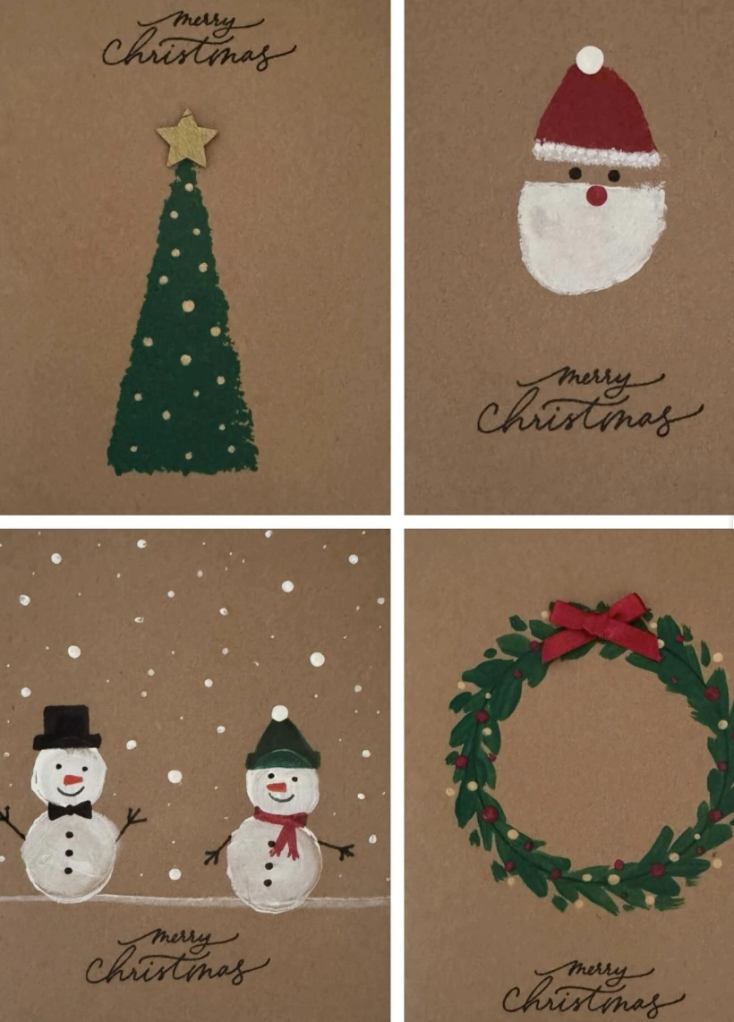 Handcrafted Mickey & Minnie Christmas Card with Die-Cut Wreath