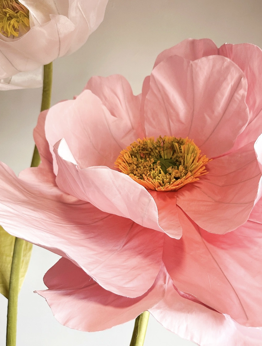 Oversized Paper Flower Display: Pink & Coral Hues