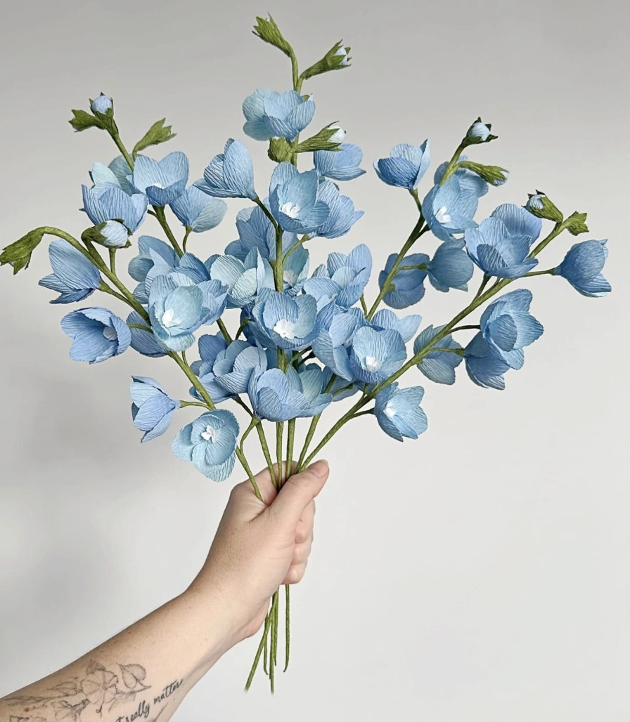 Oversized Lavender Paper Flower with Textured Center