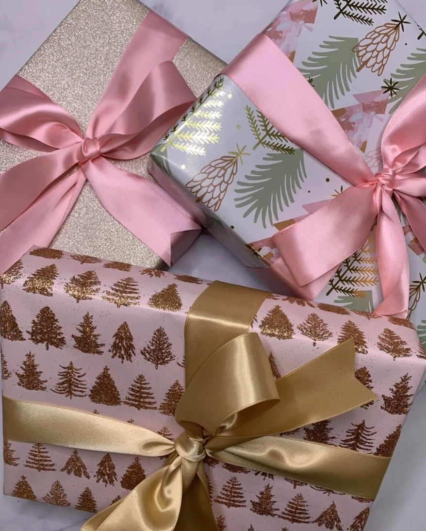 Muted Floral Gift Boxes with Silk Ribbon