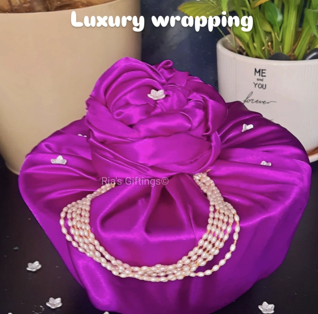 Pink Ribbon Print Wrapping Paper with Pom-Poms and Party Hats