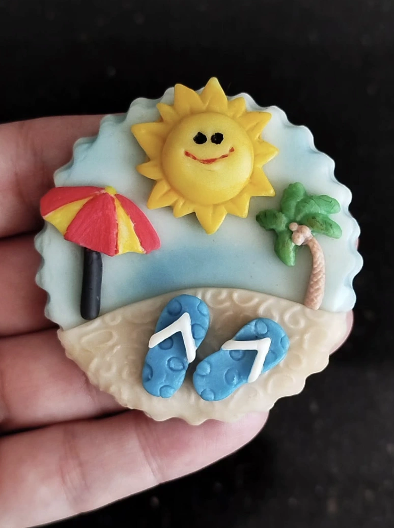 Handcrafted Orange Fruit Fridge Magnet
