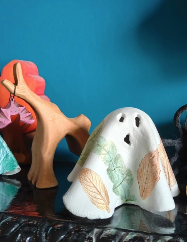 Spooky Cute Clay Ghost Decorations