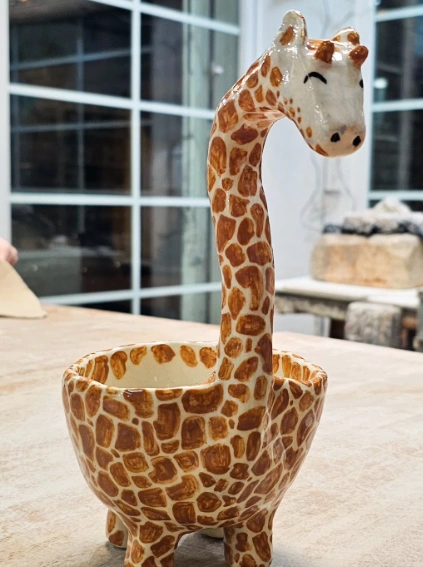 Handmade Giraffe Planter Pot