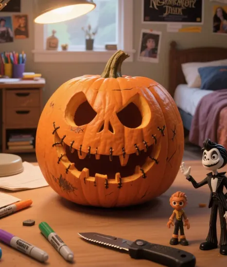 Owl-Faced Pumpkin: A Porchside Guardian