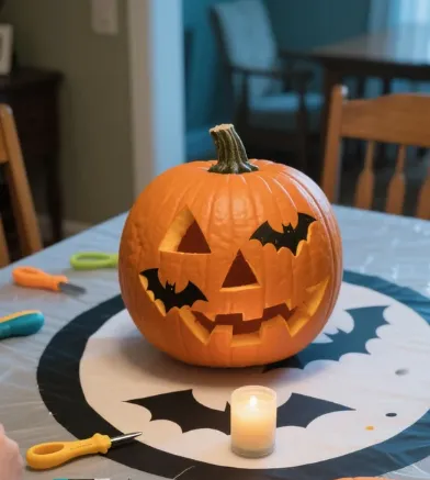 Owl-Faced Pumpkin: A Porchside Guardian