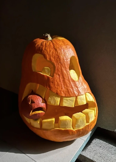 Sinister Jack-O'-Lantern with Jagged Teeth and Angry Eyes