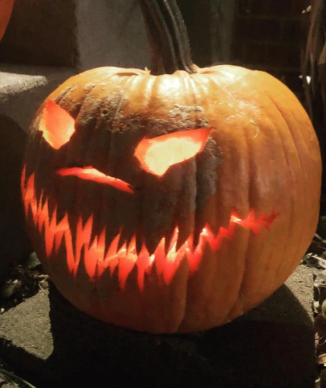 Sinister Stitched Pumpkin with Toothpick Teeth