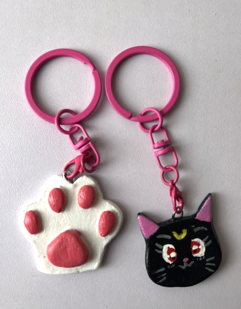 Handcrafted Polymer Clay Sheep Keychain