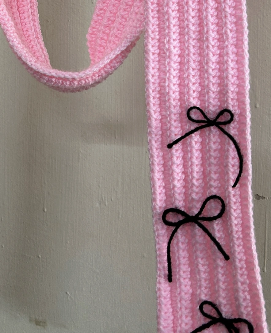 Chunky Chenille Lavender Crochet Scarf with Tassels