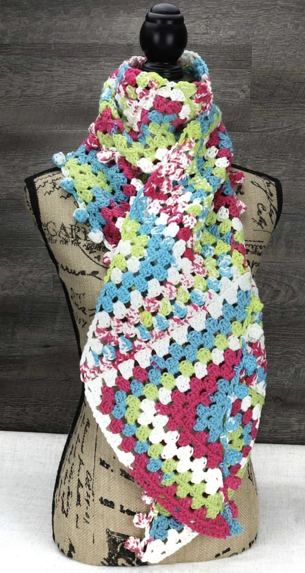 Granny Square Crochet Scarf: Retro Vibes