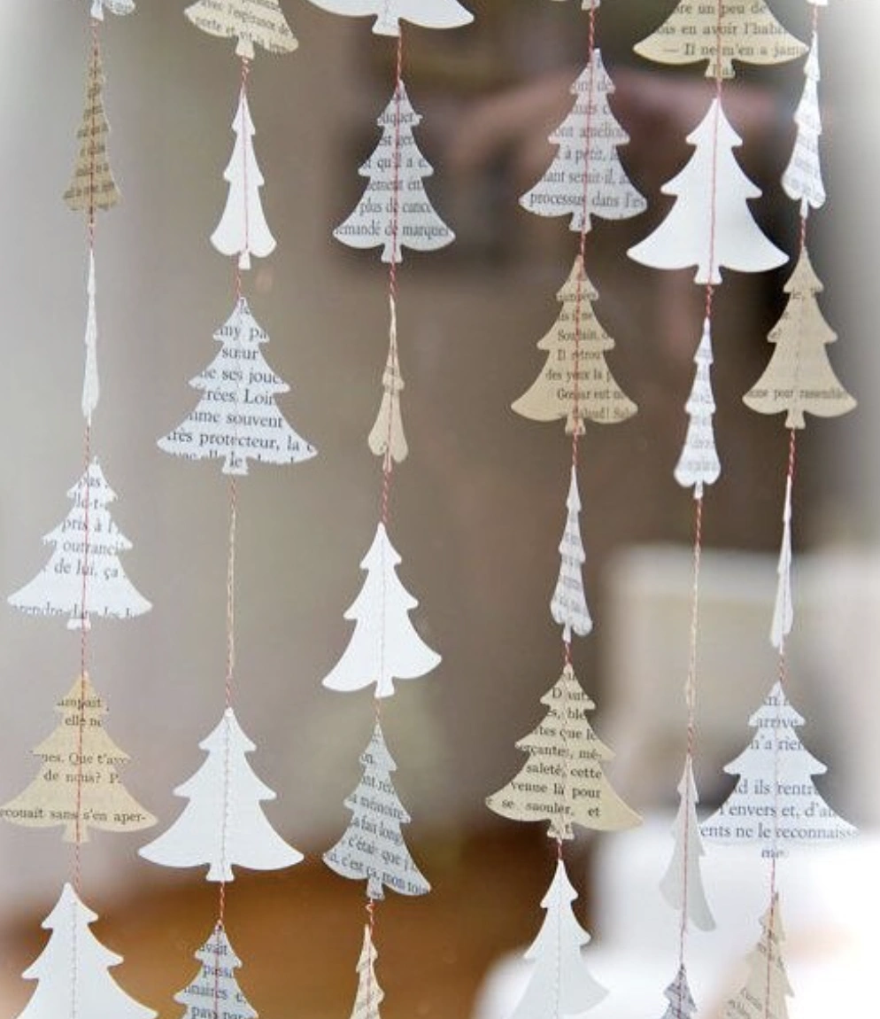 Driftwood Christmas Tree with String Lights and Minimalist Ornaments