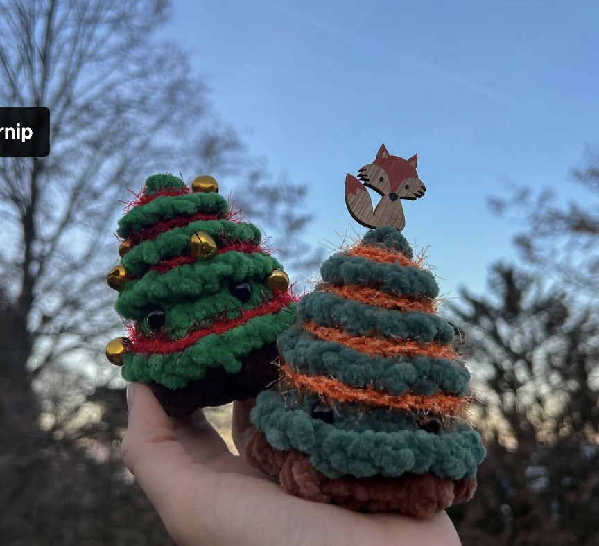 DIY String Light Christmas Tree on a Wall with a Plaid Bow Topper