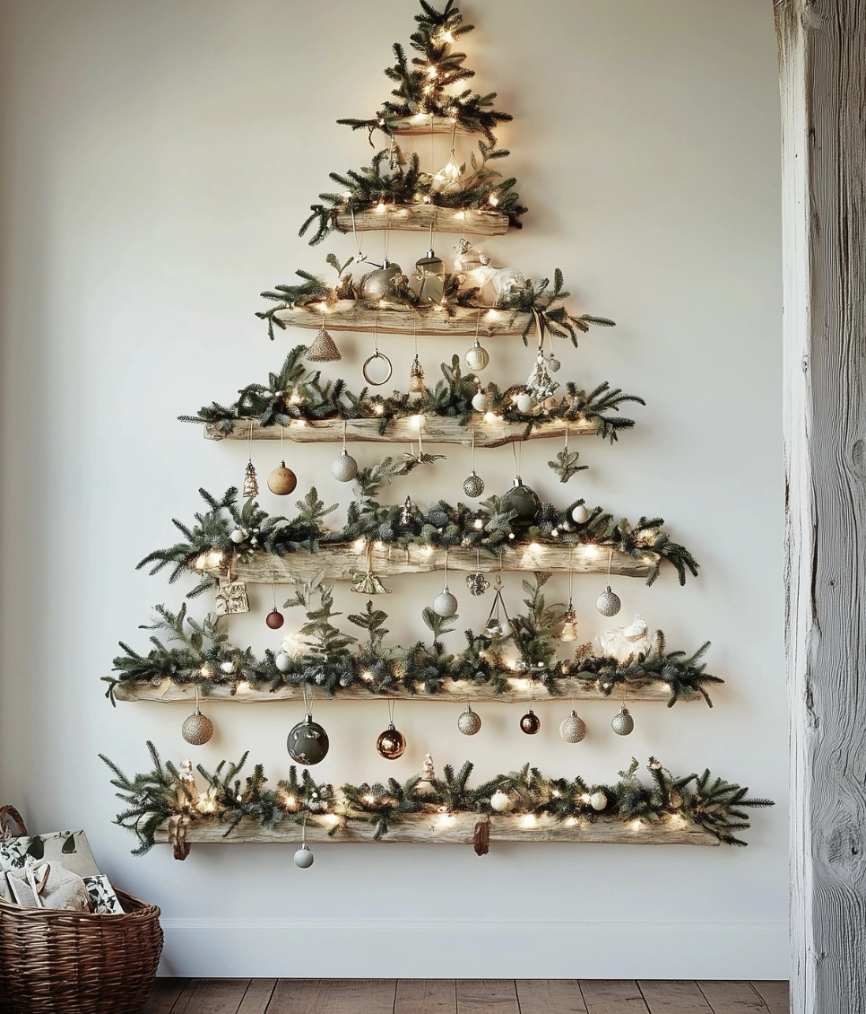 Crimson & Emerald Crepe Paper Christmas Tree Crafts with Mini Lights