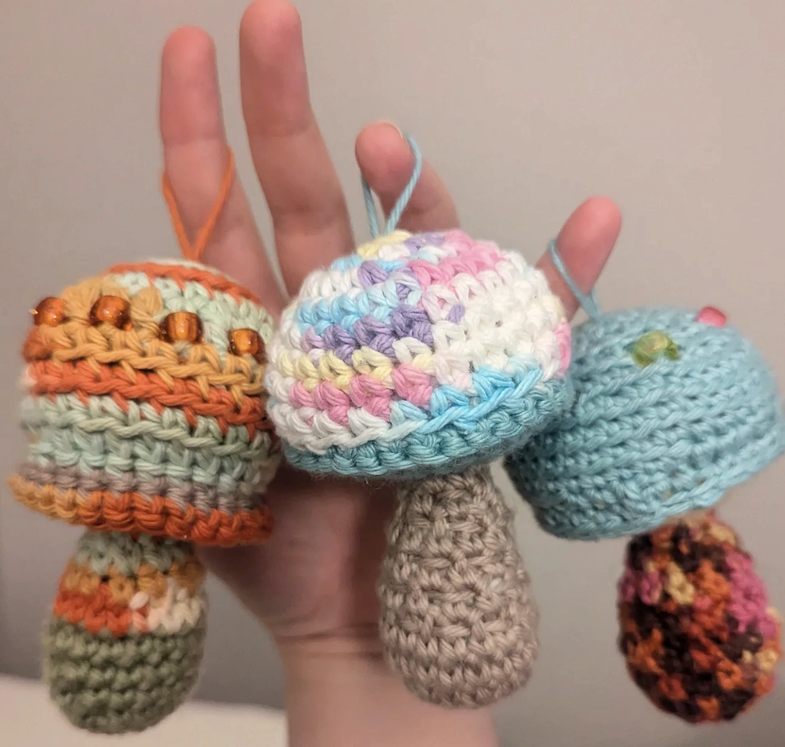 Crochet Bumble Bee & Queen Bee Keychain Set