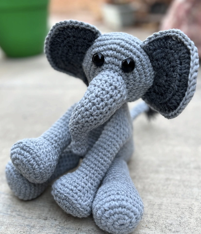 Plush Crochet Mouse Wearing a Candy Corn Hat