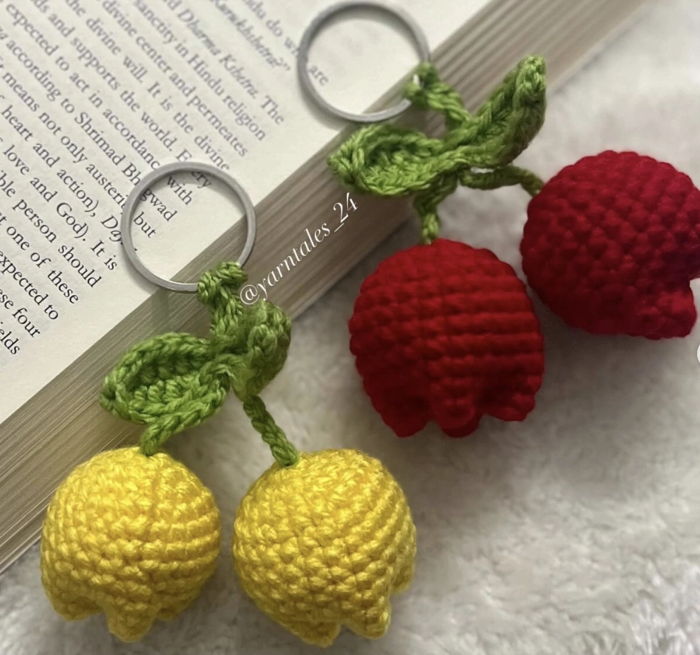 Textured Crochet Heart Keychain Trio in Lilac, Lavender, and Rose