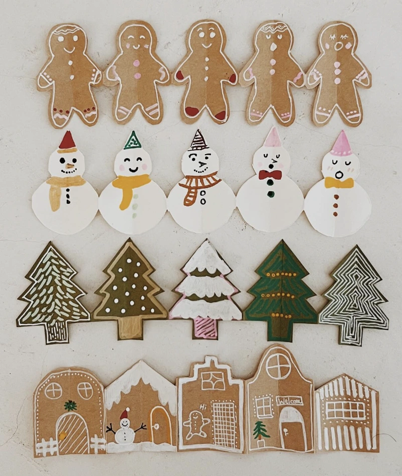 Egg Carton Christmas Tree Ornaments with Wooden Stars