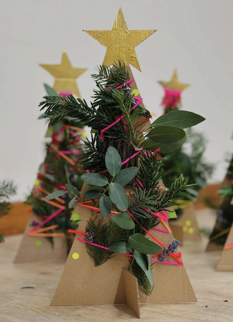 Handprint Christmas Tree Craft with Paper Star Topper