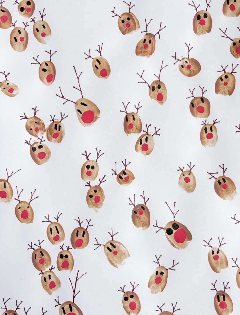 Fingerprint Reindeer Pattern: A Simple Christmas Art Project