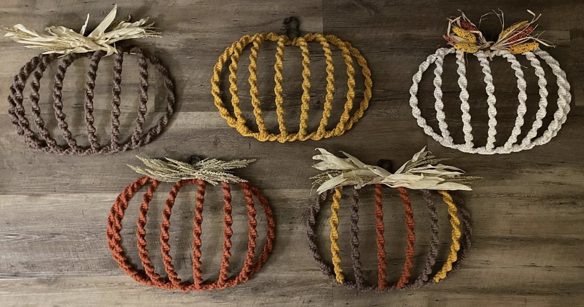 Set of Three Color-Toned Textured Macrame Coasters