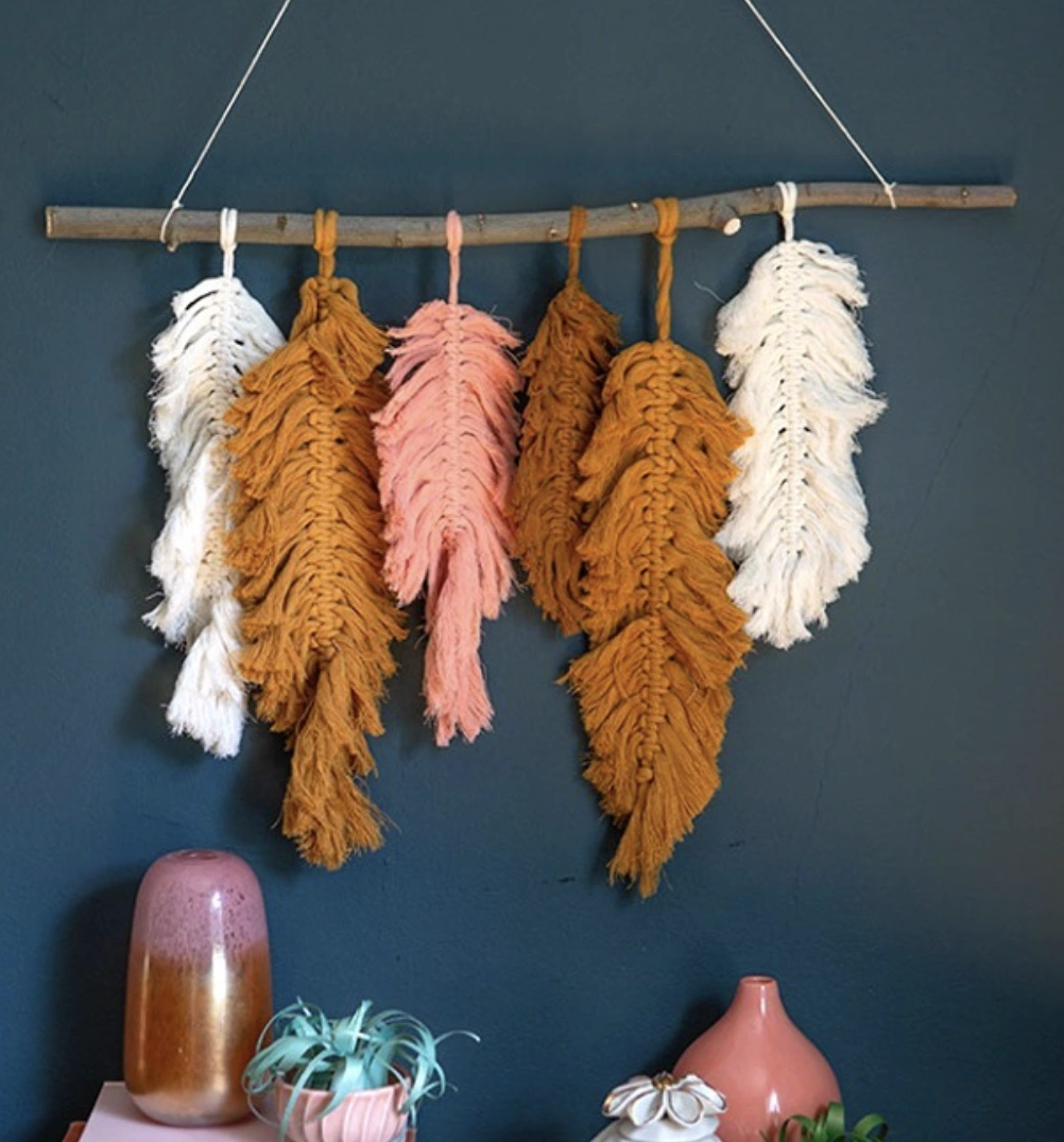 Adorable Donut-Shaped Macrame Keychains with Tassel Details