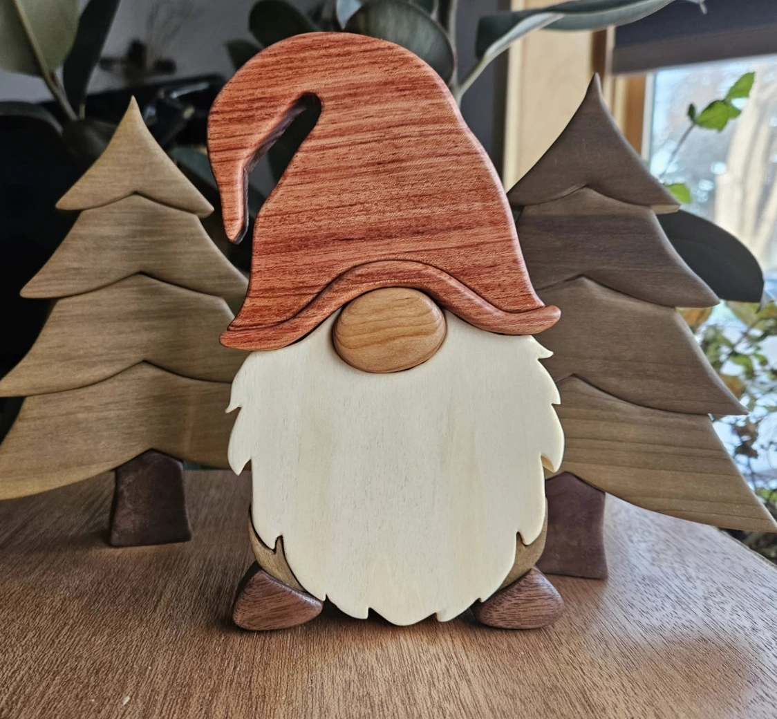 Simple Wooden Triangle Christmas Tree Trio