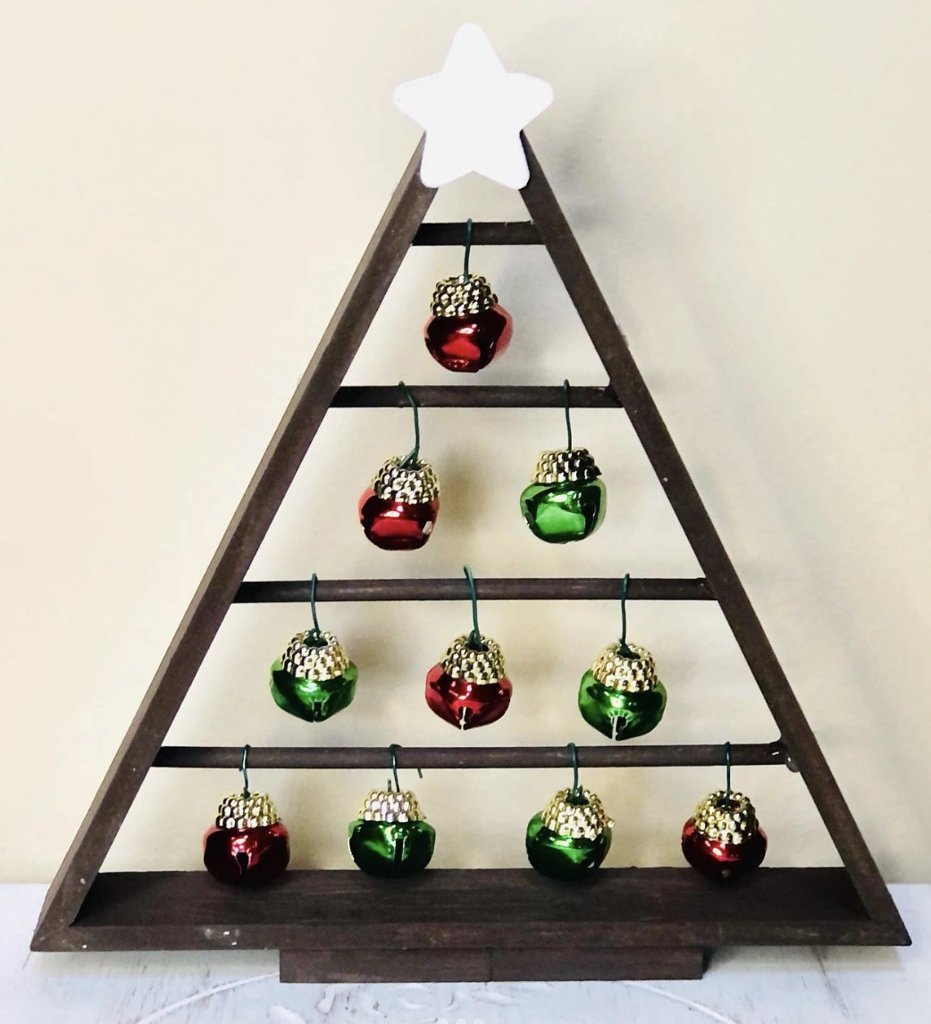Distressed Wood Christmas Tree Trio with Snowy Greenery Garland