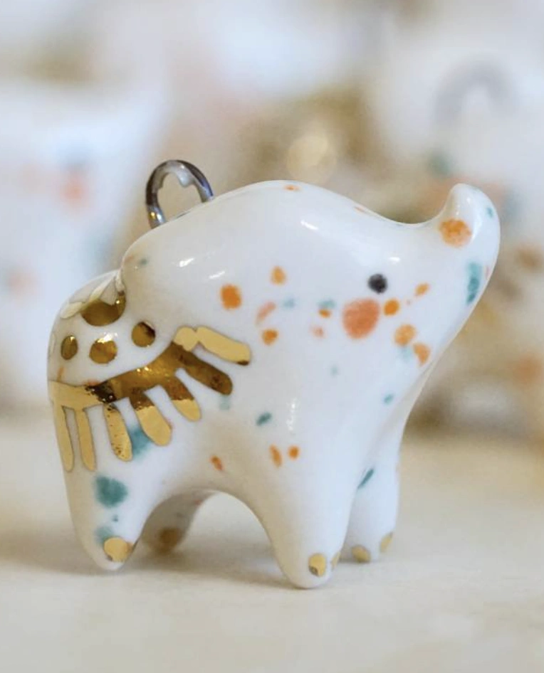 Pink Polka Dot Axolotl Clay Figure