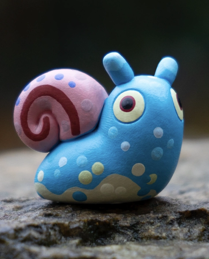 Tiny Clay Piglet Holding Chocolate Chip Ice Cream