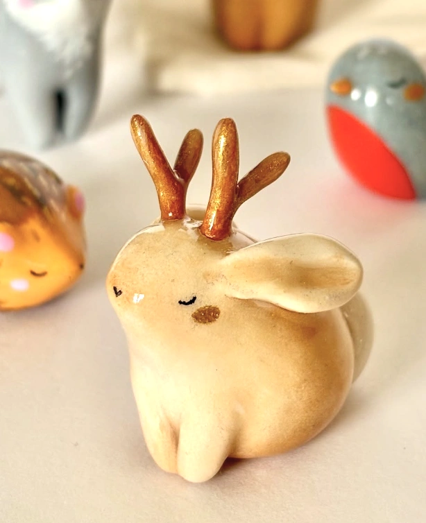 Adorable Sleeping Clay Animal Figurines
