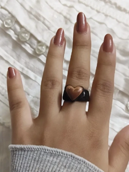 Hand-Sculpted Clay Ring with Rainbow Detail