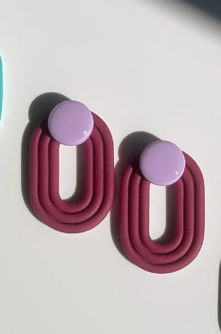 Cottagecore Aesthetic: Mushroom Shaped Fimo Earrings with Hearts