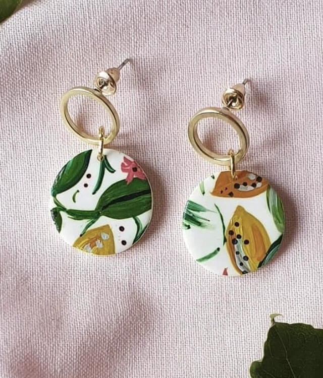 Whimsical Reindeer Polymer Clay Dangle Earrings