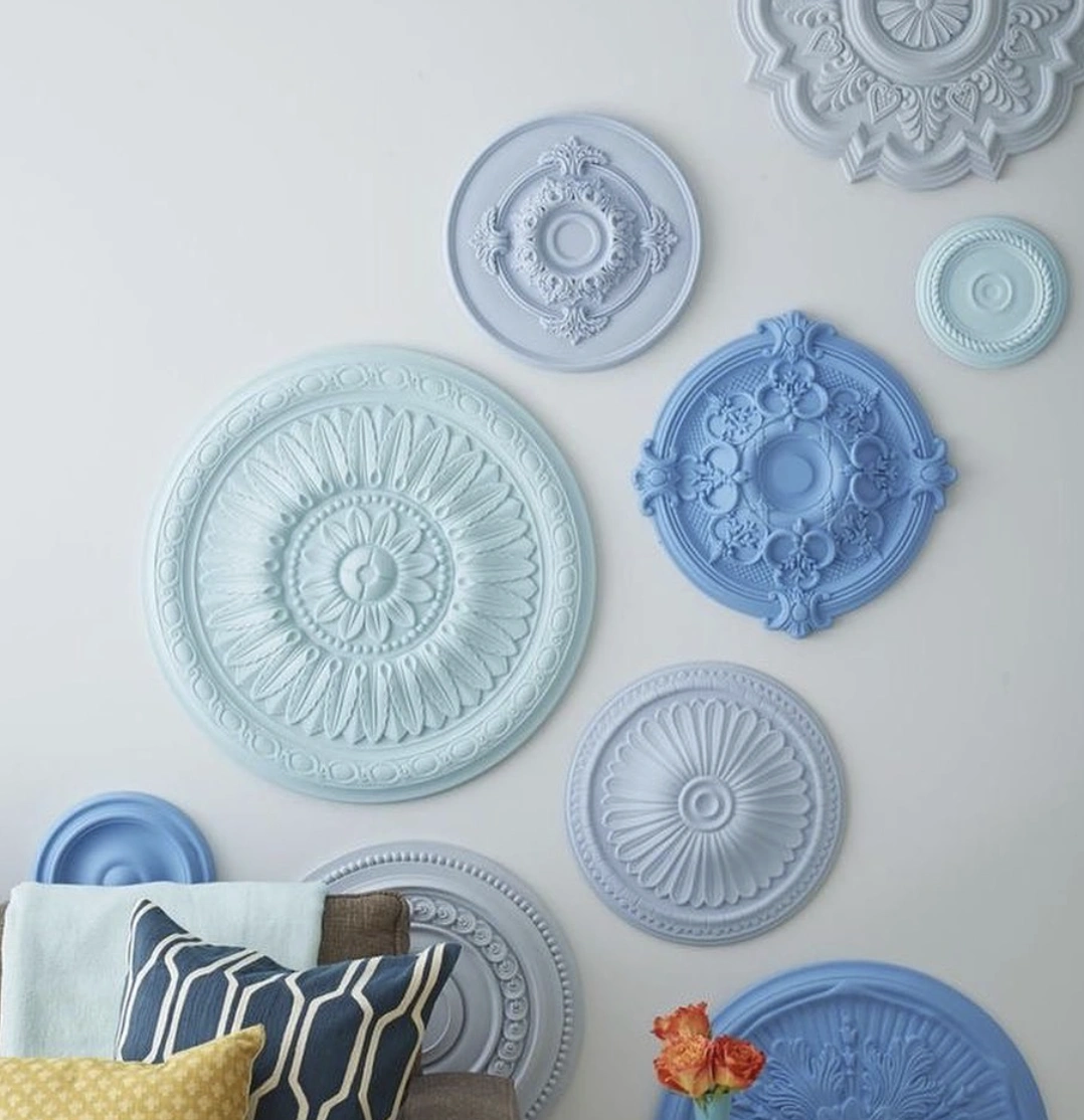 Light Blue Medallion Grouping: Textured DIY Wall Decor