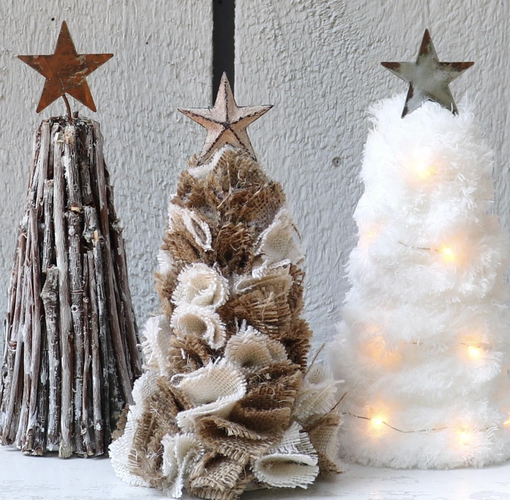 Cotton Wreath with Terra Cotta Pot Bell Ornaments
