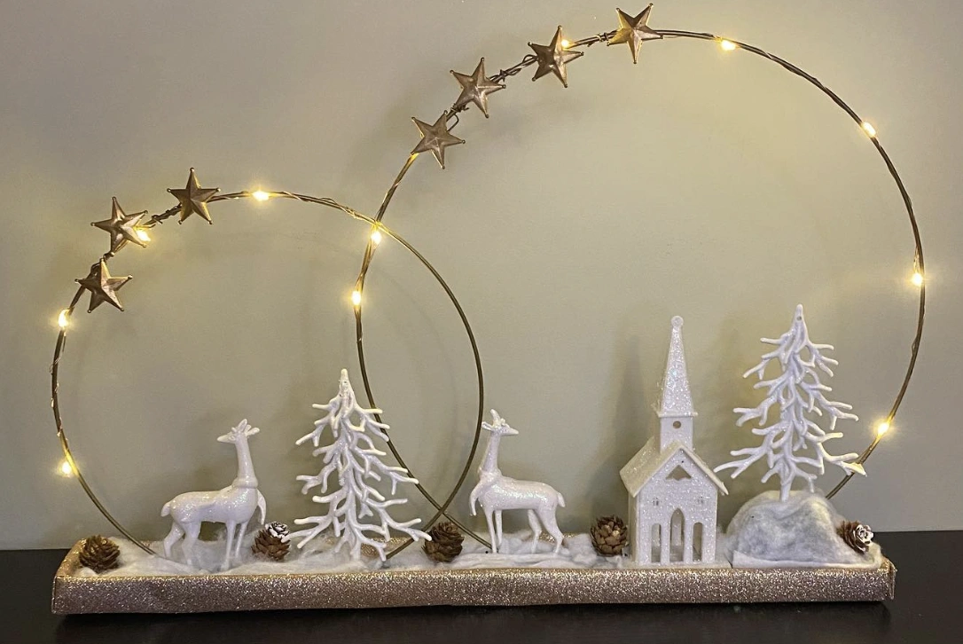 Rustic Pallet Christmas Tree with Burlap Bow and Jingle Bells