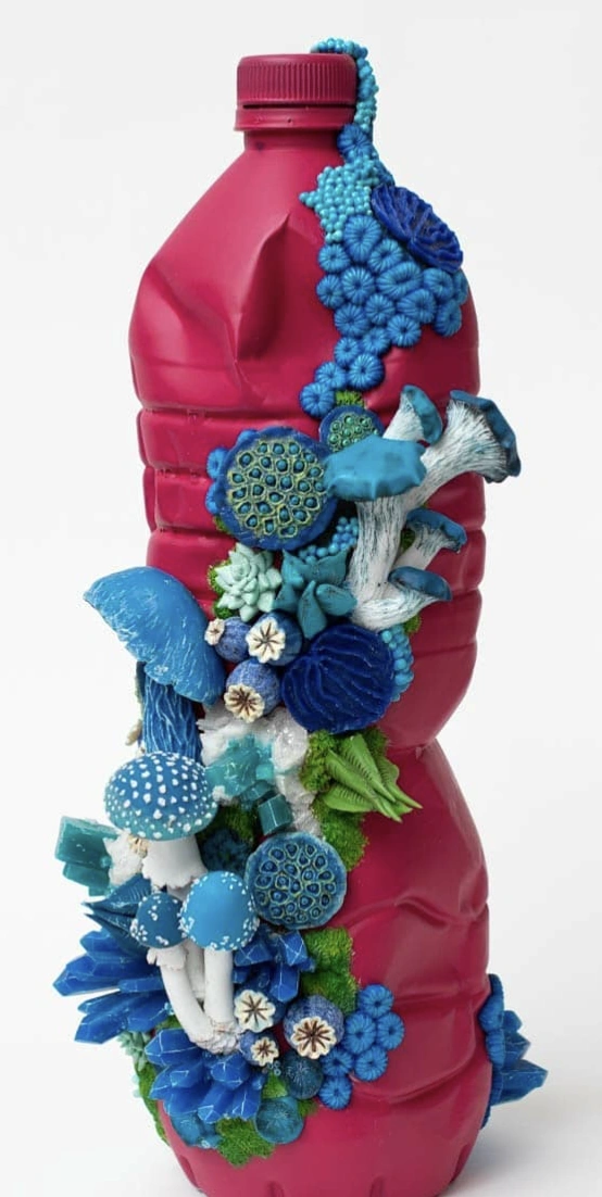 Upcycled Ocean Scene: Plastic Bottle Fish & Wave Display