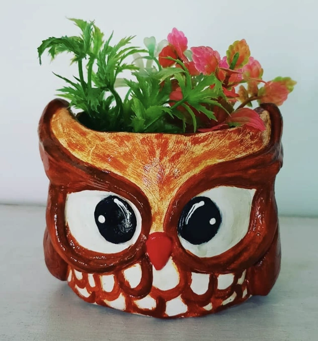 Tribal Print Plastic Bottle Planters with Jute Accents