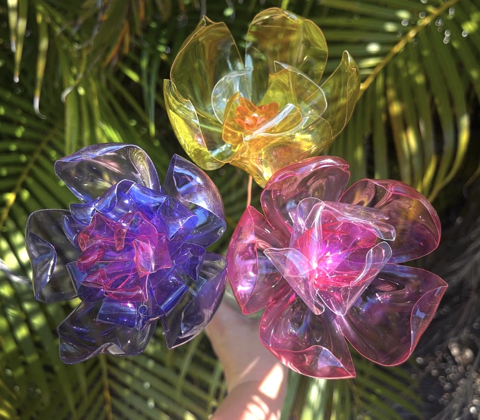 Translucent Petal Flowers from Repurposed Plastic Bottles